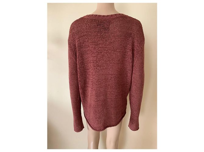 Jersey Gestuz marrón y rojo de acrílico M Castaño Roja - vista 3