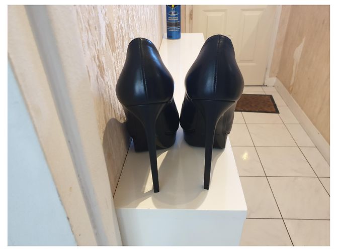 Décolleté Yves Saint Laurent in pelle nera Nero - vista 6