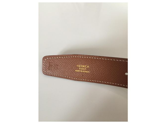 Hermès Ledergürtel reversibel braun und schwarz 65 cm - Ansicht 4