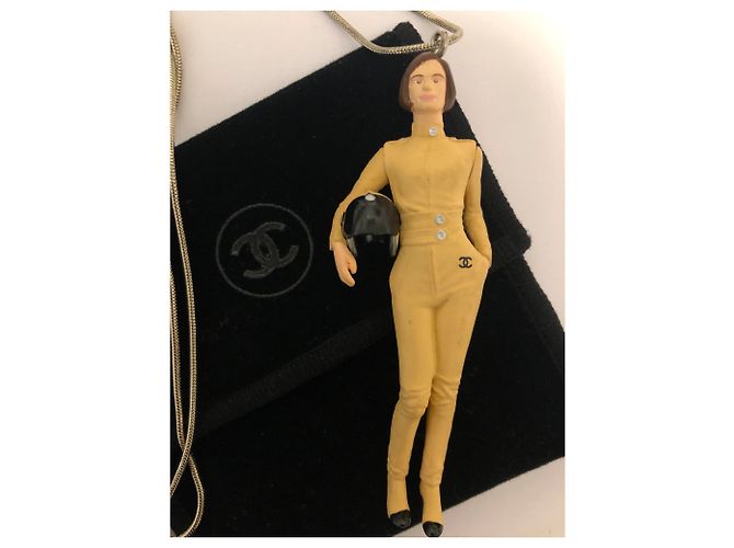Collana Chanel Keira Knightley Nero Beige - vista 5