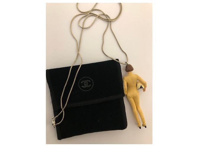 Collana Chanel Keira Knightley Nero Beige - vista 6