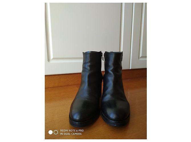 Autre Marque pallenere B2361 black leather heeled ankle boots 37 - view 4