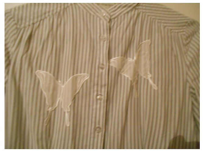 Autre Marque St-Martins - camisa larga a rayas gris blanco talla XS O 34 fr - vista 2