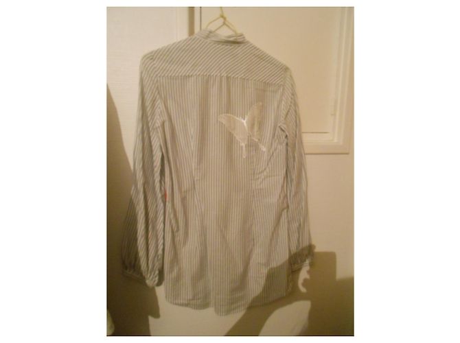Autre Marque St-Martins - camisa larga a rayas gris blanco talla XS O 34 fr - vista 3