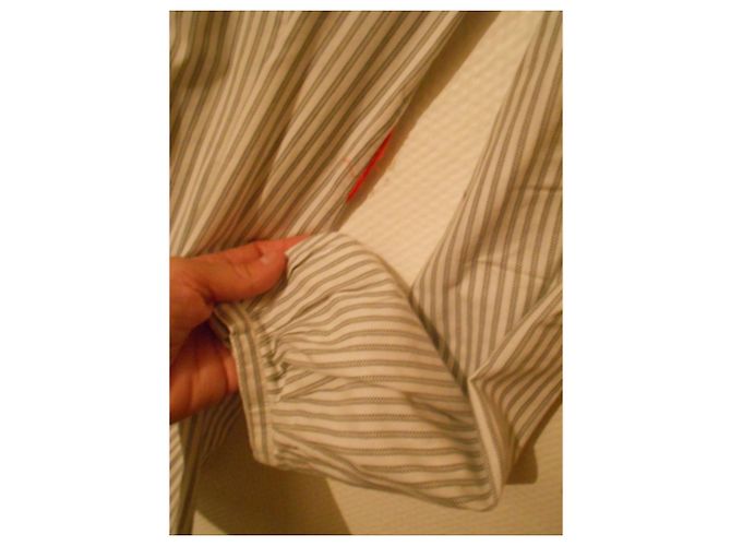 Autre Marque St-Martins - camisa larga a rayas gris blanco talla XS O 34 fr - vista 4
