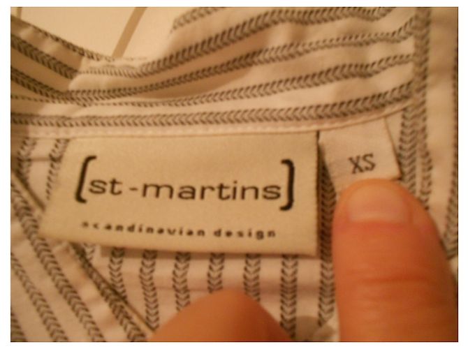 Autre Marque St-Martins - camisa larga a rayas gris blanco talla XS O 34 fr - vista 5