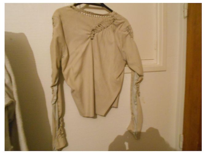 Sylvie Schimmel GIACCA CAMICIA TOP IN PELLE ELASTRAN ORO Beige - vista 2