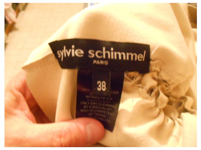 Sylvie Schimmel GIACCA CAMICIA TOP IN PELLE ELASTRAN ORO Beige - vista 4