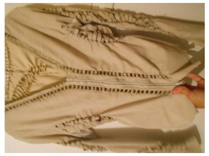 Sylvie Schimmel GIACCA CAMICIA TOP IN PELLE ELASTRAN ORO Beige - vista 6