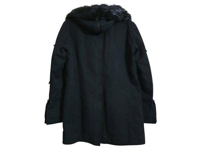 Giacca Ermanno Scervino Nera Cotone Lana Pelliccia Taglia 48 Nero - vista 2