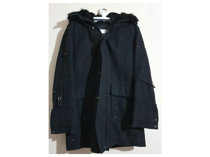 Giacca Ermanno Scervino Nera Cotone Lana Pelliccia Taglia 48 Nero - vista 3