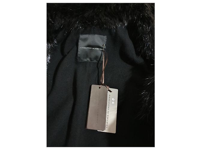 Giacca Ermanno Scervino Nera Cotone Lana Pelliccia Taglia 48 Nero - vista 7