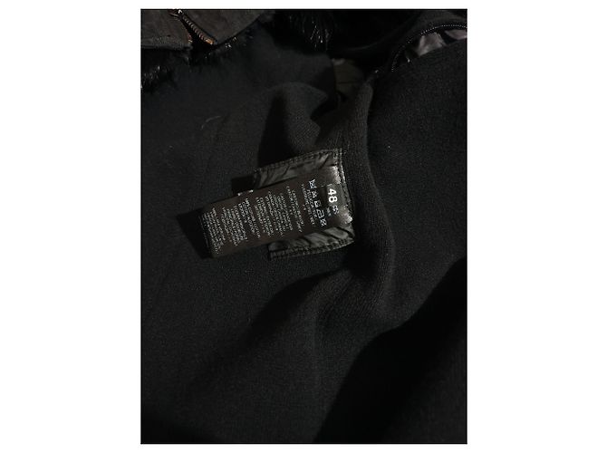Giacca Ermanno Scervino Nera Cotone Lana Pelliccia Taglia 48 Nero - vista 9