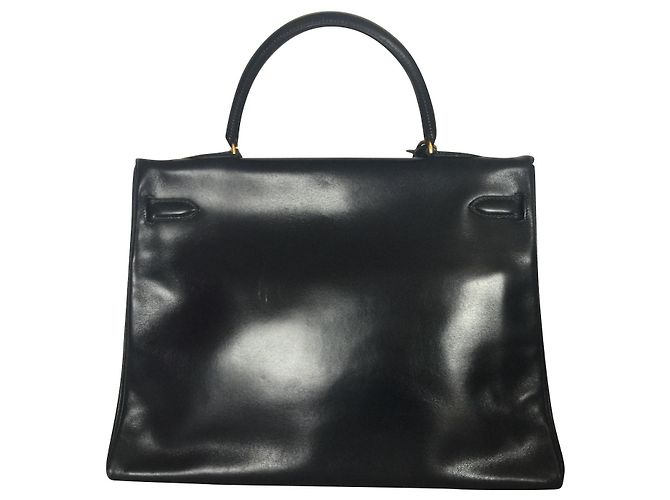 Borsa a mano Hermès Kelly 35 in pelle blu scuro - vista 2