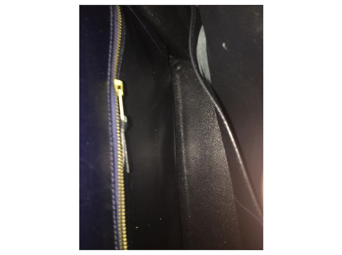 Borsa a mano Hermès Kelly 35 in pelle blu scuro - vista 8