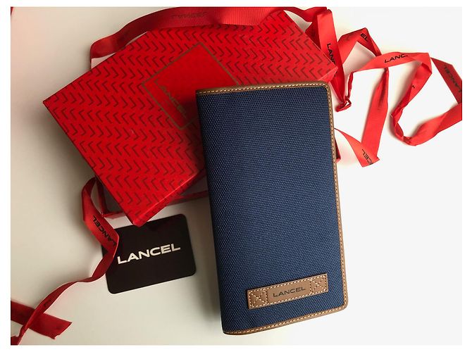 Lancel Agenda Holder Blue Cloth - view 4