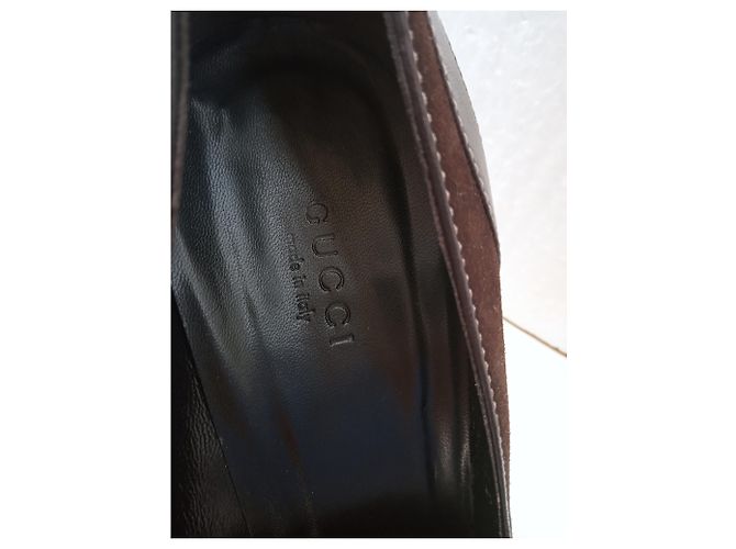 Tacchi Gucci Marroni in Pelle e Scamosciata Taglia 38 Marrone - vista 6
