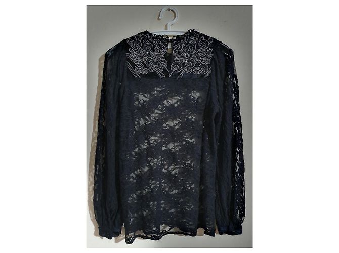 Munthe Plus Simonsen Bluse Schwarz Viskose Nylon Größe 38 - Ansicht 4