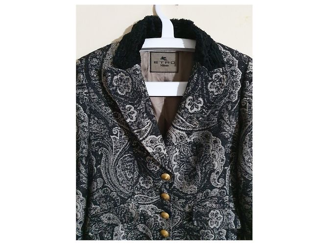 Cappotto Etro in Seta e Lana Multicolore - vista 2