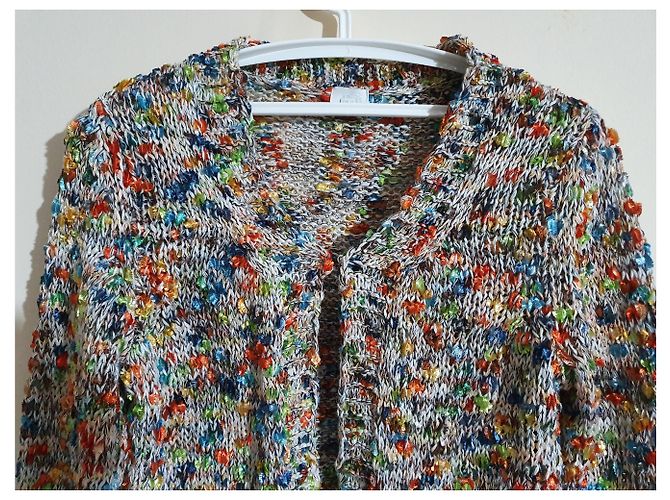 Autre Marque Mehrfarbige Strickjacke aus Baumwolle Mehrfarben - Ansicht 2