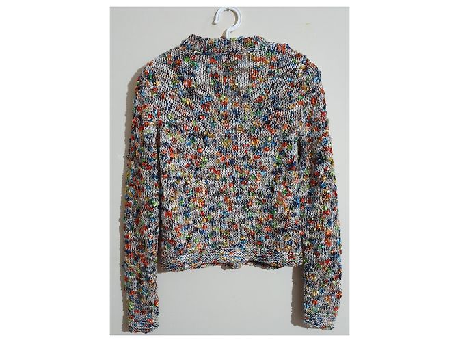 Autre Marque Mehrfarbige Strickjacke aus Baumwolle Mehrfarben - Ansicht 3