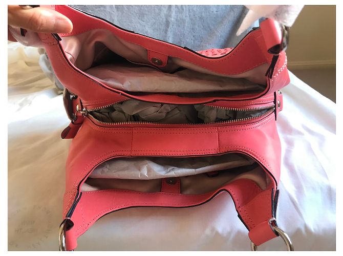 Coach Borsa a tracolla Maddison in tessuto Maggie Rosa - vista 5