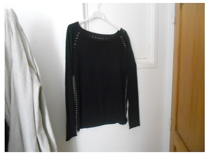 Zadig & Voltaire PULL NOIR AVEC OEILLETS - vue 5