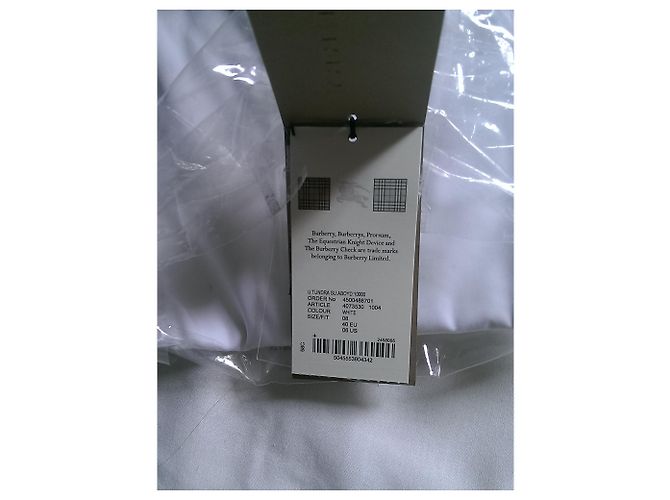Camicia Burberry Uniform bianca in cotone a maniche lunghe Bianco - vista 3