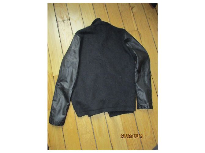 The Kooples Wool and leather vest, size L Black - view 2