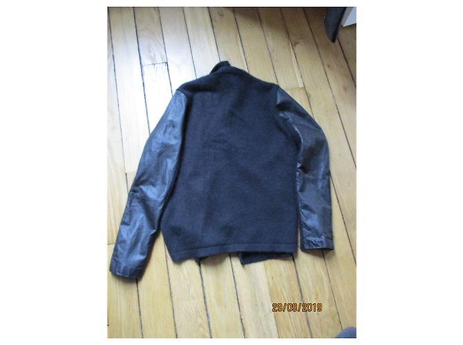 The Kooples Wool and leather vest, size L Black - view 3