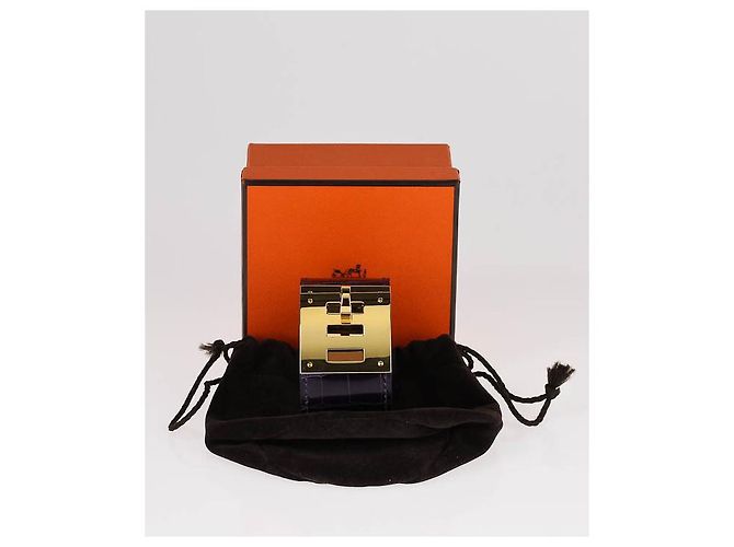 Hermès Pulsera Hermes Kelly Crocodile Dog Púrpura - vista 3