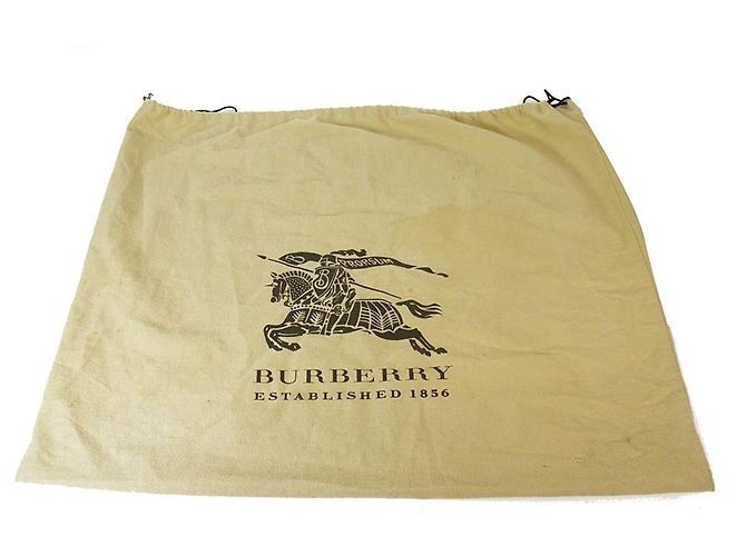 Thomas Burberry Burberry Beige / Grey Canvas & Black Leather Trim Handtasche Tote Große Einkaufstasche - Ansicht 9