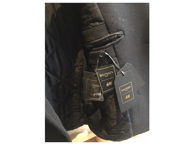 Balmain pour H&M Cappotto in lana nera Balmain per H & M - vista 3