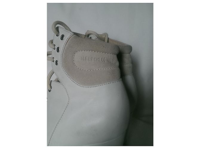 Stivaletti con zeppa See by Chloé Beige Camoscio Bianco sporco - vista 7