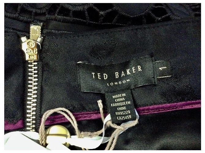 TED BAKER Schwarzer Full Flare mit Spitzenrock. - Ansicht 4