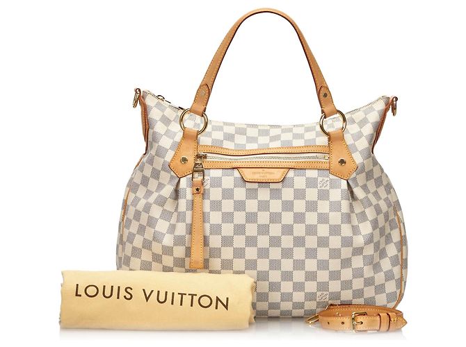 Louis Vuitton Damier bianco Azur Evora MM Blu - vista 10