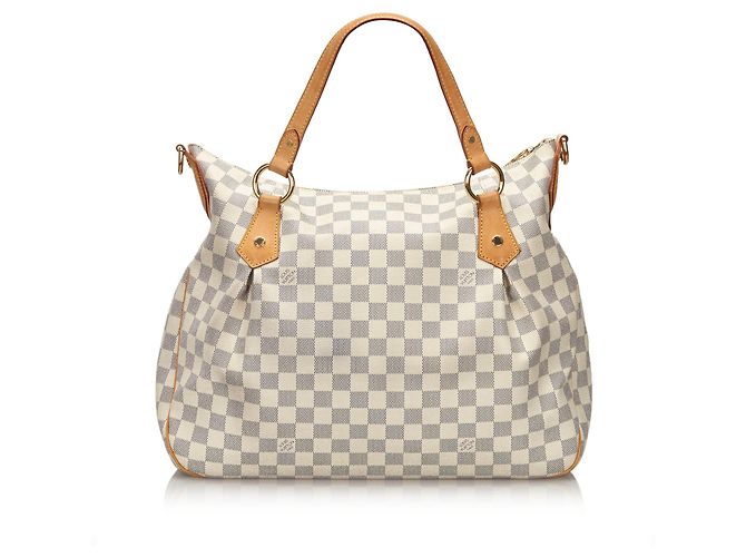 Louis Vuitton Damier bianco Azur Evora MM Blu - vista 3