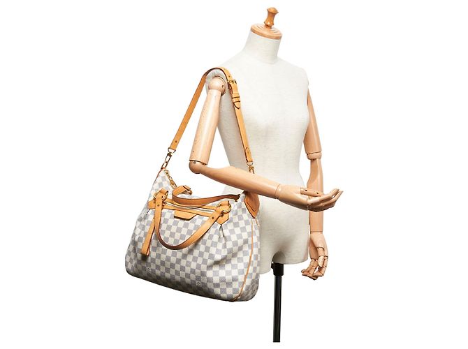 Louis Vuitton Damier bianco Azur Evora MM Blu - vista 9