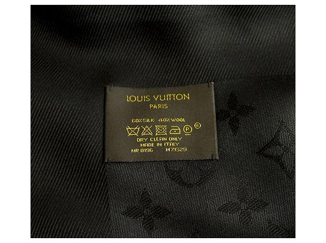 Louis Vuitton Monogramm schwarz Ton in Ton Schal gewebte Jacquard Seide M71329 - Ansicht 2