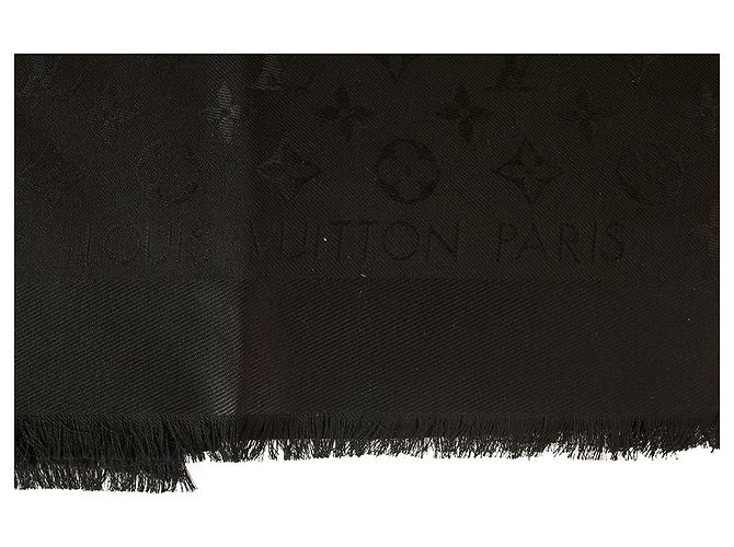 Louis Vuitton Monogramm schwarz Ton in Ton Schal gewebte Jacquard Seide M71329 - Ansicht 5