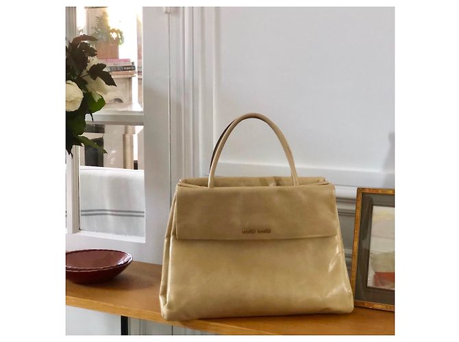 Miu Miu Vitello Shine Quarzo Borsa in pelle Beige - vista 4