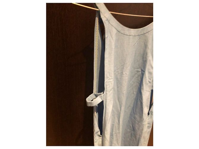 Louis Vuitton Vestido de algodón azul con cuello halter - vista 2