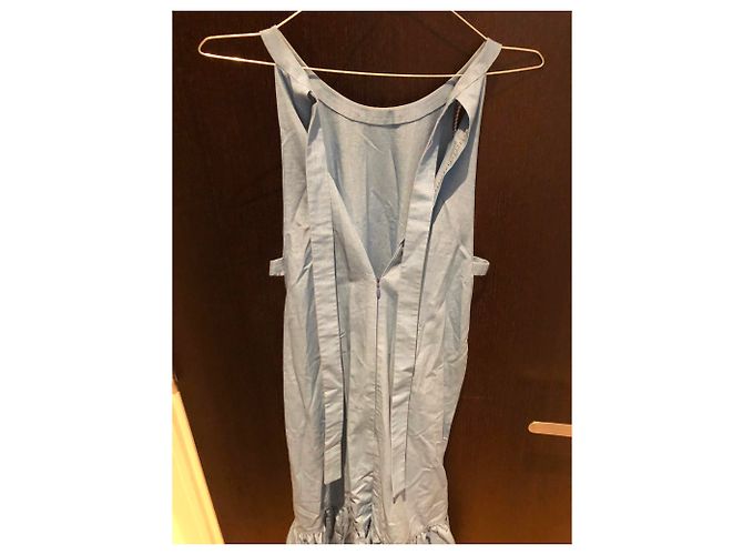 Louis Vuitton Vestido de algodón azul con cuello halter - vista 3