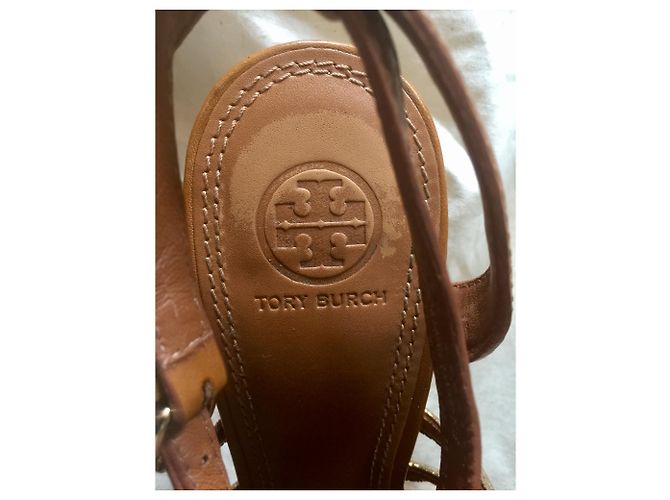 Sandali Tory Burch in pelle oro e marrone D'oro - vista 7