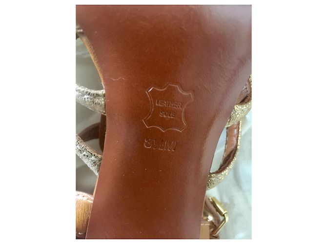 Sandali Tory Burch in pelle oro e marrone D'oro - vista 8
