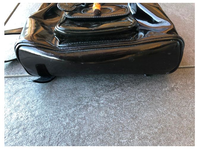 Bamboo Borsa Gucci vintage in bambù Marrone scuro - vista 2
