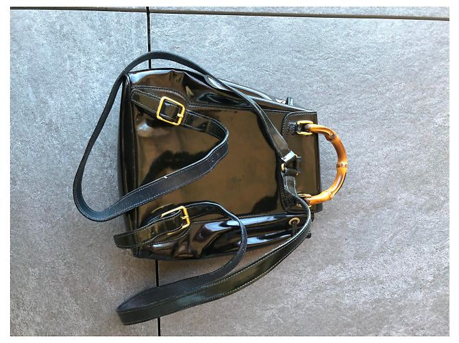 Bamboo Borsa Gucci vintage in bambù Marrone scuro - vista 3