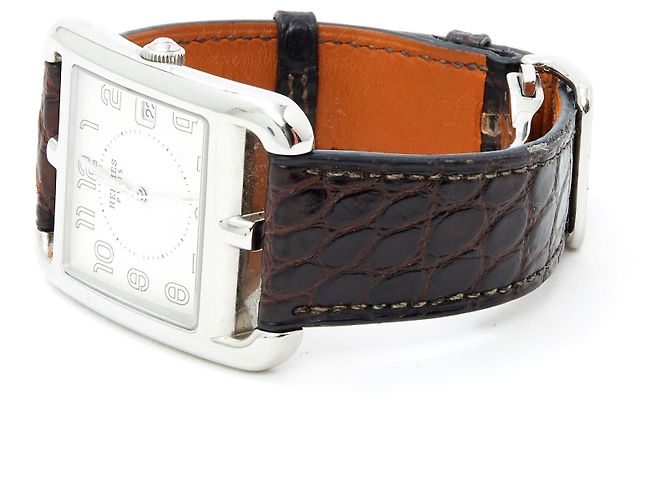 Hermès CAPE COD TGM CROCO Argenté - vue 2