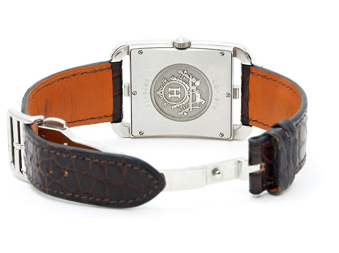 Hermès CAPE COD TGM CROCO Argenté - vue 4