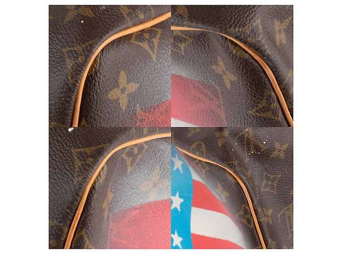 Borsa Louis Vuitton Keepall 55 "Captain America" personalizzabile di PatBo! Marrone - vista 10
